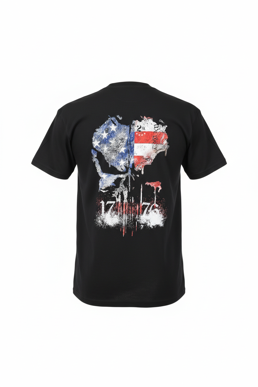 T-Shirt-American Skull